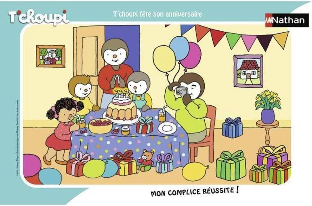 RAVENSBURGER - puzzel van 15 stukjes T'choupi viert zijn verjaardag