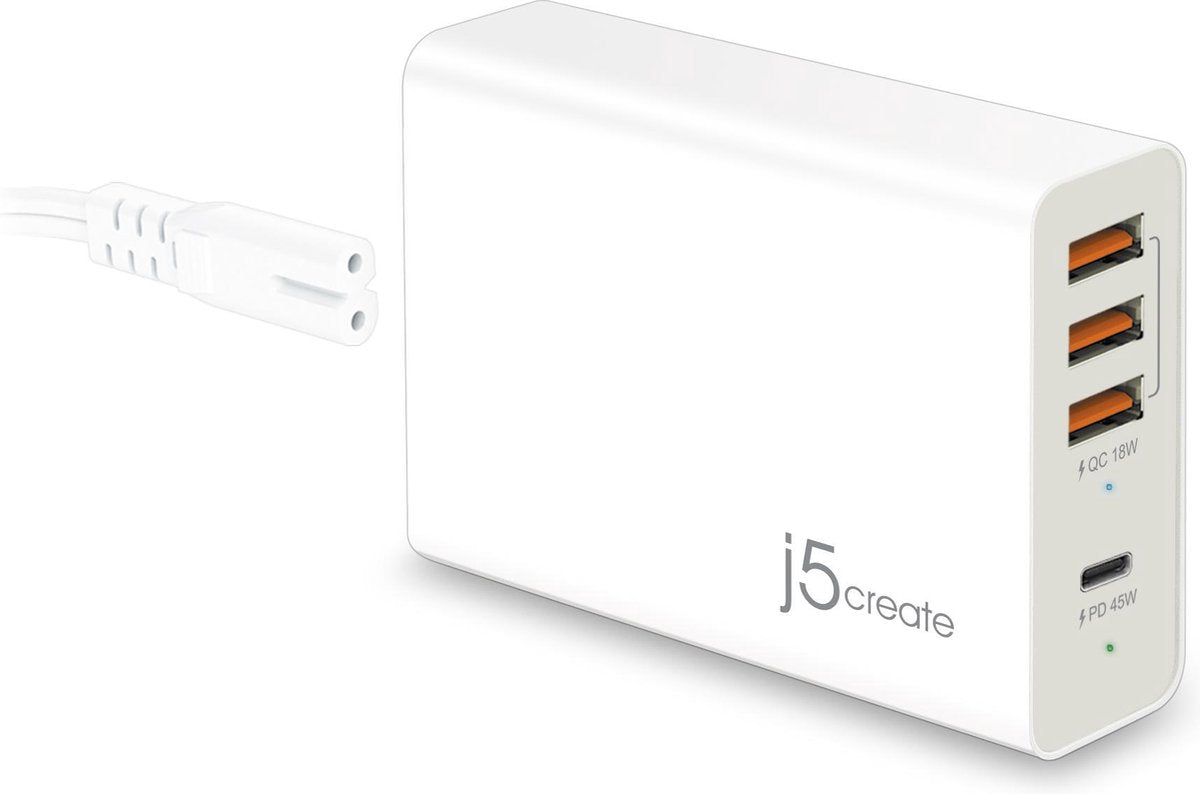 j5create JUP4263 4-Port PD Super Charger  w/Power Delivery & Quick Charge