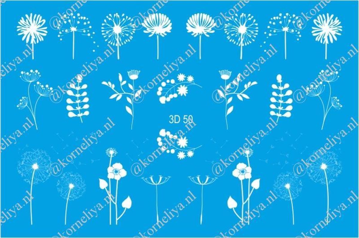Korneliya 3D Waterdecal - 3D 050 White