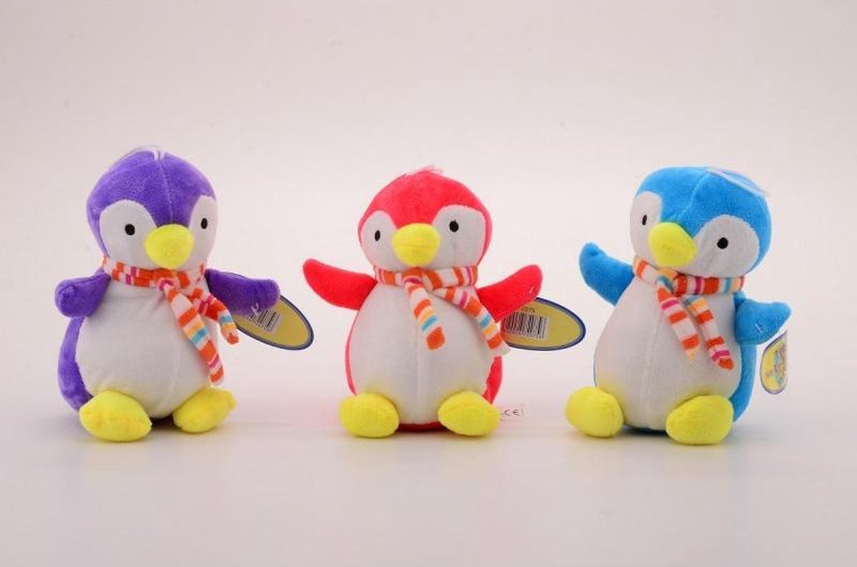 Pluche Pinguin +/- 21cm 3 assorti