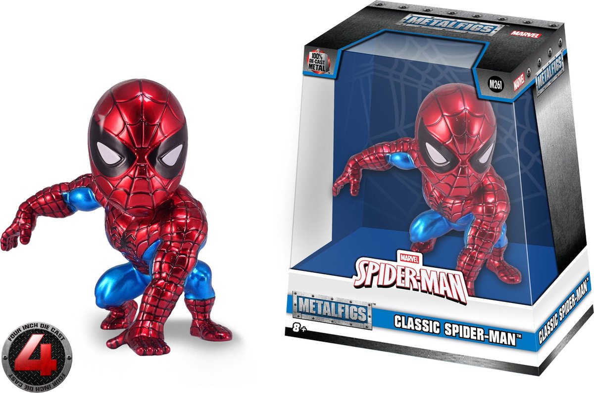 METALFIGS MAVEL Spider-Man 4" Figure Classic Spider-Man - Verzamelfiguur