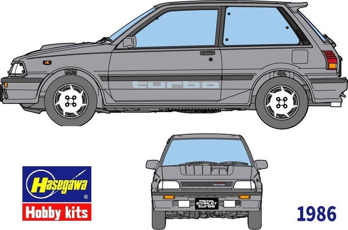 Hasegawa - 1/24 Toyota Starlet Ep 71 Turbo 3-turer (8/20) * - HAS620449