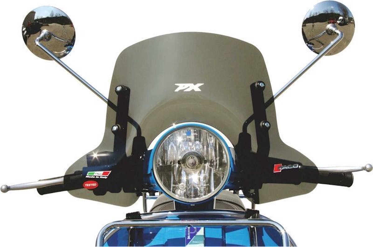 Windscherm Faco Vespa PX/PE/DISCO-PX2011 Smoke Klein model inclusief bevestigingsmaterialen