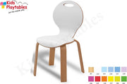 Kinderstoeltje hout kleur wit - Kinderzetel - H 31 cm - Stoeltje voor kinderen - Peuterstoeltje - Kinderstoeltje - houten stoeltje voor kinderen