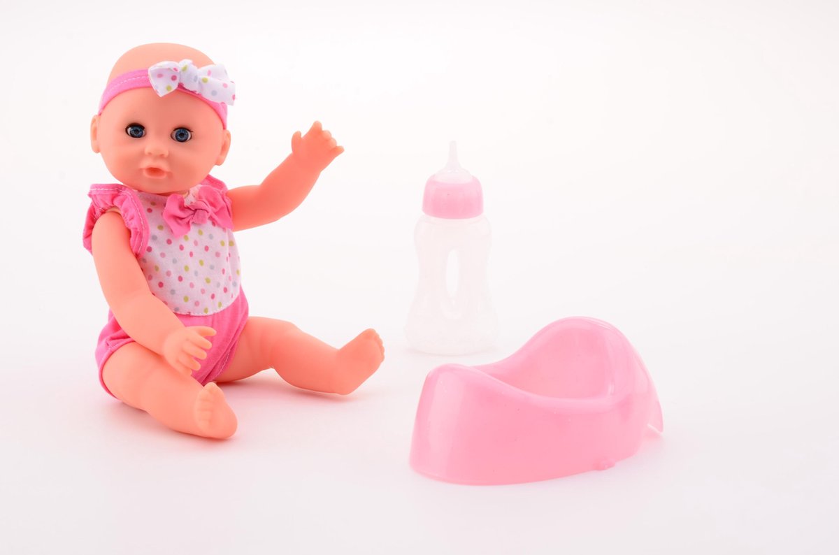Baby Rose drink- en plaspop 25cm - Babypop