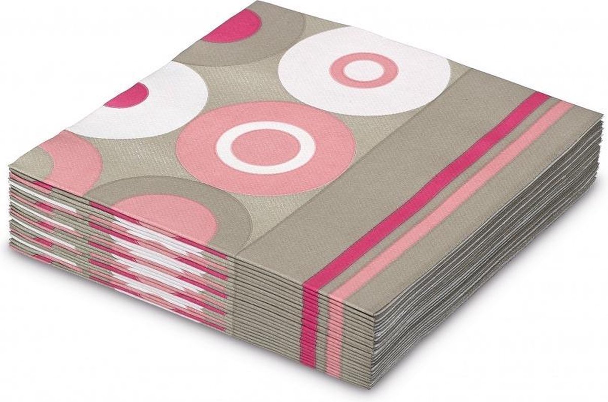 GALA Servetten - Crazy Dots Pink - 40x40cm - 25 Stuks - Dessin