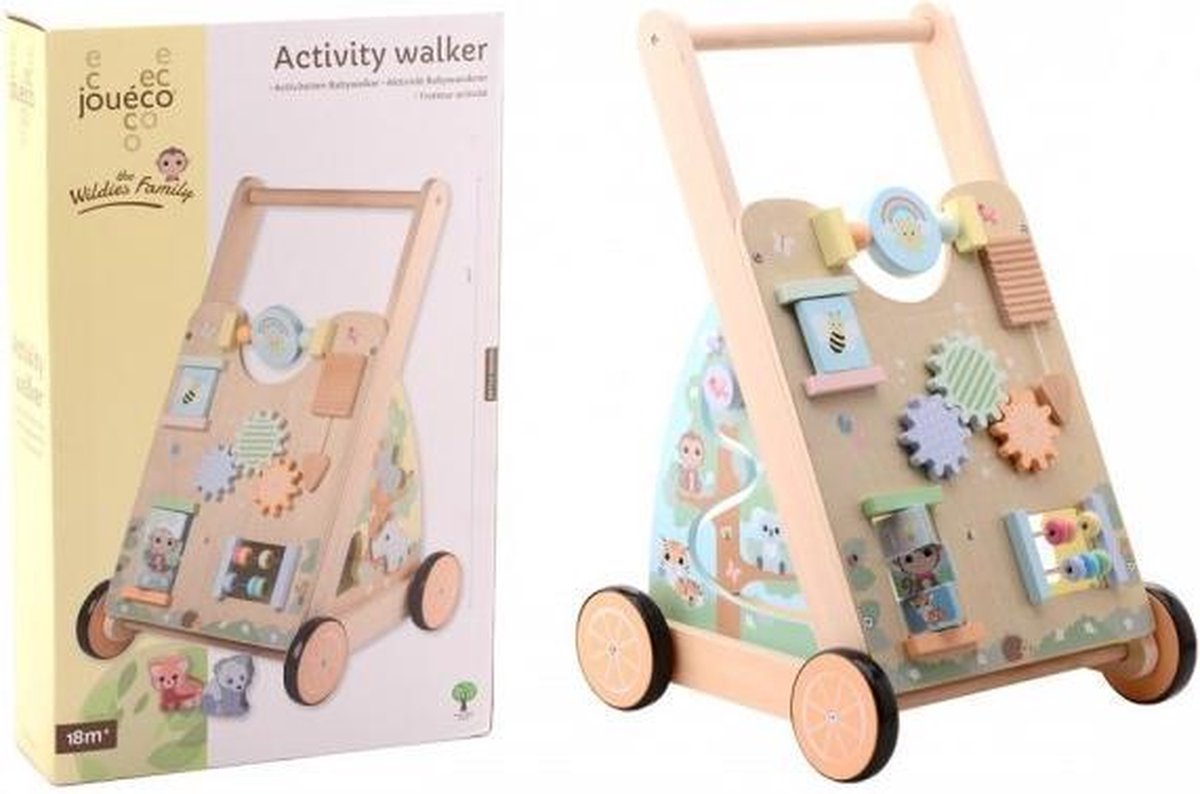 Jouéco Loopwagen The Wildies Family Junior 45 Cm Hout