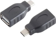Goobay 45397 tussenstuk voor kabels USB-C USB-A 2.0 Zwart