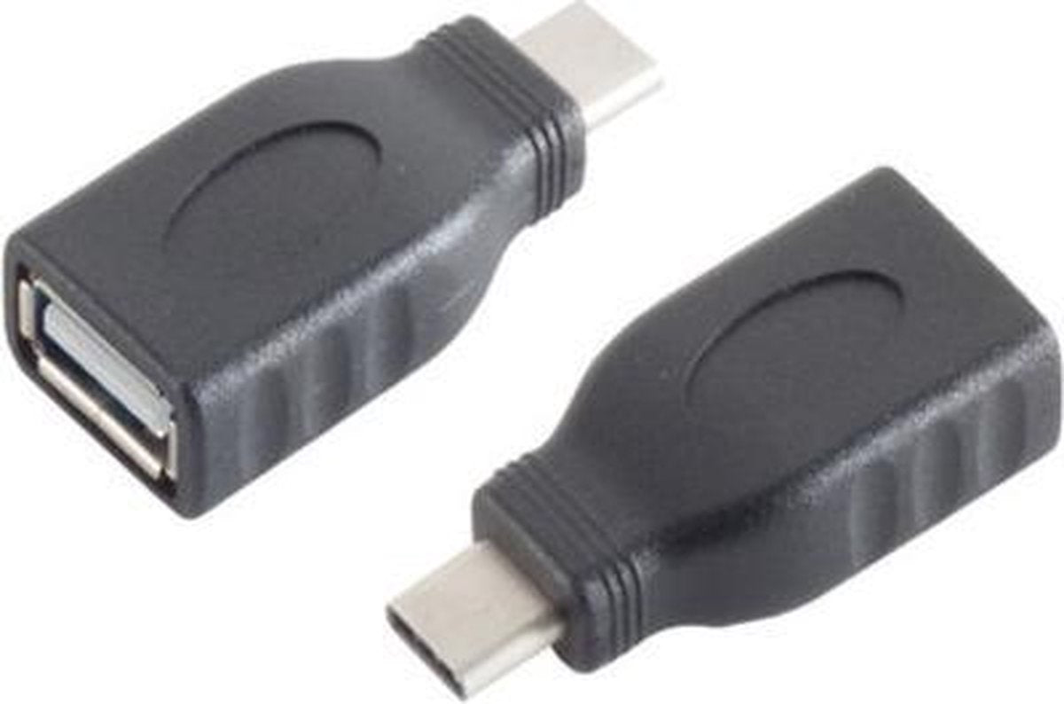 Goobay 45397 tussenstuk voor kabels USB-C USB-A 2.0 Zwart