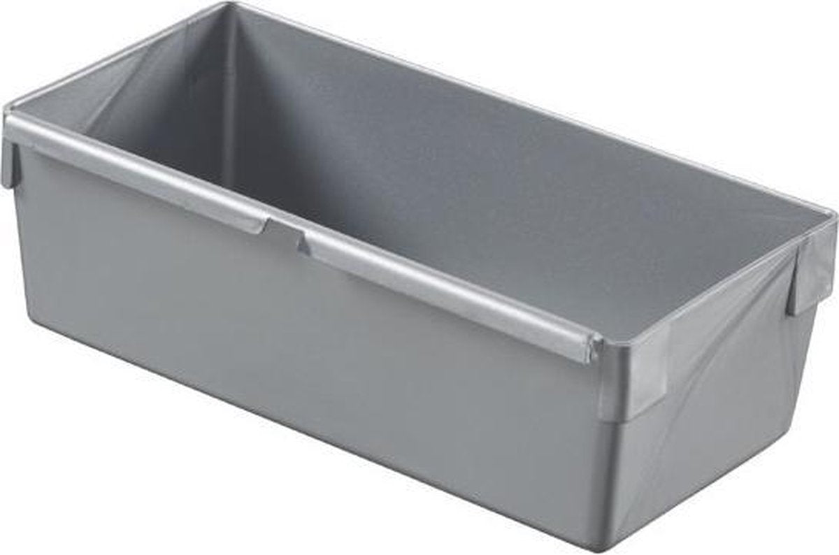 Ladebakje-  Zilver - 15x8cm - Kunststof - (set van 12).