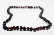 Barnsteen babyketting  - Black Polished | Amber | Pijnstillende werking bij doorkomende tandjes |  Handgemaakt | Gratis verzending | Kidzstore.eu