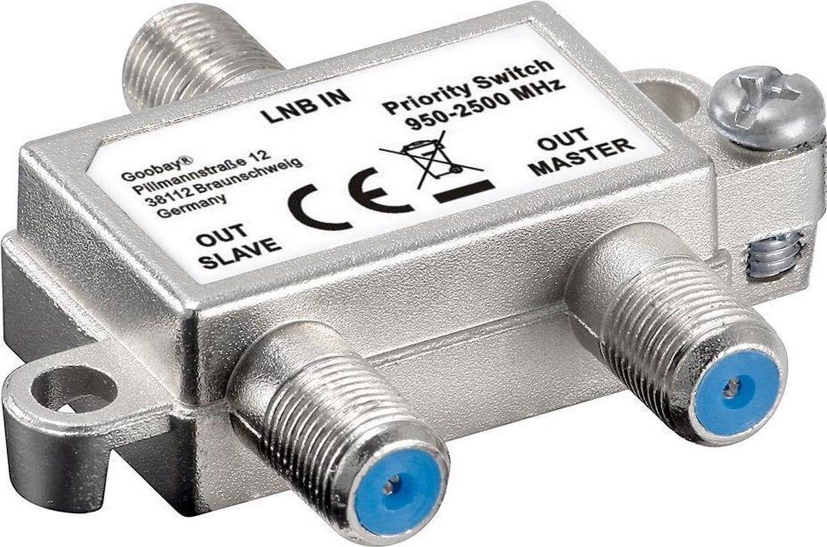 Goobay 51445 tussenstuk voor kabels LNB 2xSAT Zilver