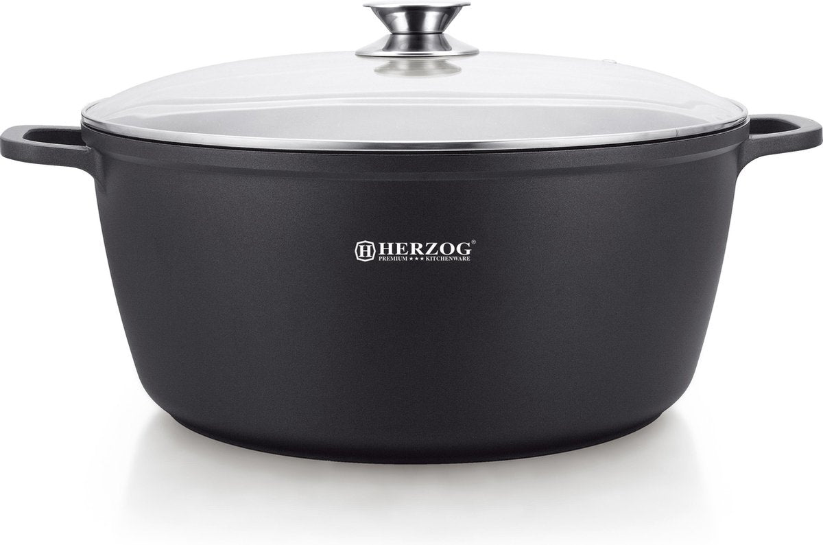 Herzog - Die Casting Braadpan / Stoofpan - 44 cm  / 26 l - Antraciet