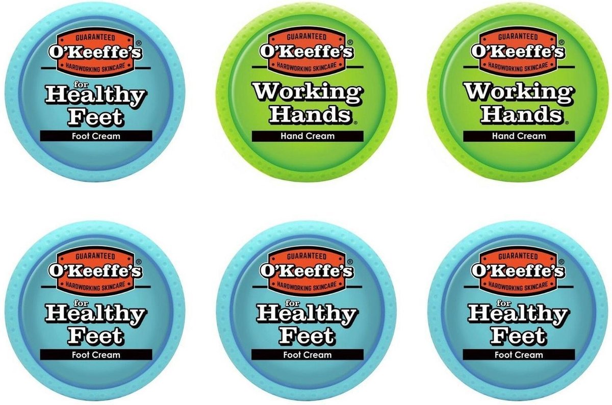 O'Keeffe's Working Hands & Healthy Feet: Hand & Foot Cream Jar Set - 6 pak
