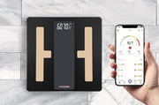 Hyundai - Digitale personenweegschaal met Bluetooth en lichaamsanalyse - Zwart/Roségoud