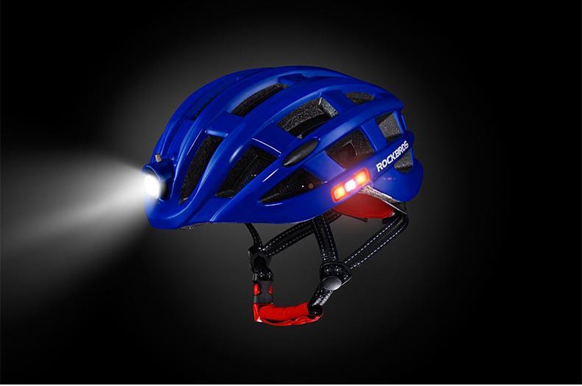 MTB helm met verlichting | E-bike | Racefiets | Pro Fietshelm met verlichting | Licht van gewicht | ingebouwde Led lamp als voorlicht + zijlicht en achterlicht > sport lights