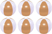 6x Opblaasbare gouden strandballen 27 cm speelgoed - Buitenspeelgoed strandballen - Opblaasballen - Waterspeelgoed