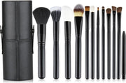Evvie 12-delige make-up kwasten set in luxe koker - zwart