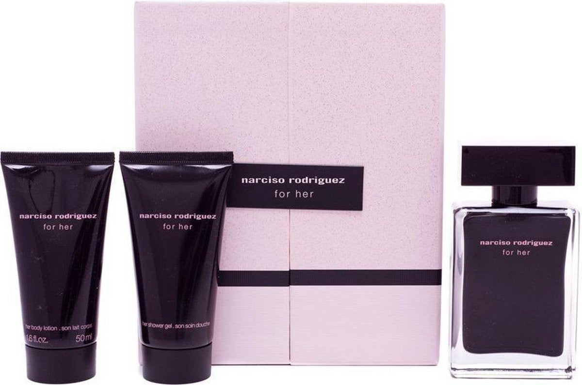 Narciso Rodriguez for Her Geschenkset 50ml EDT + 50ml Body Lotion + 50ml Douchegel