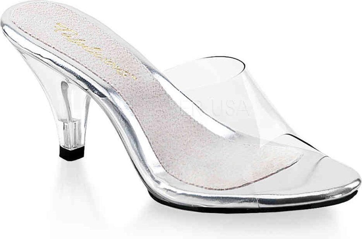 Fabulicious Muiltjes met hak -40 Shoes- BELLE-301 US 10 Transparant/Zilverkleurig