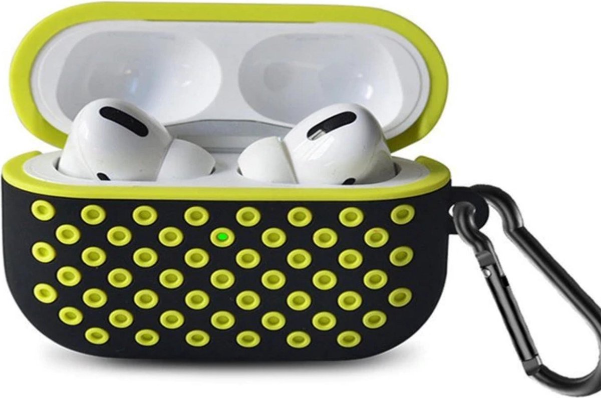 YPCd® Airpods Pro Case - Zwart / Groen - Siliconen