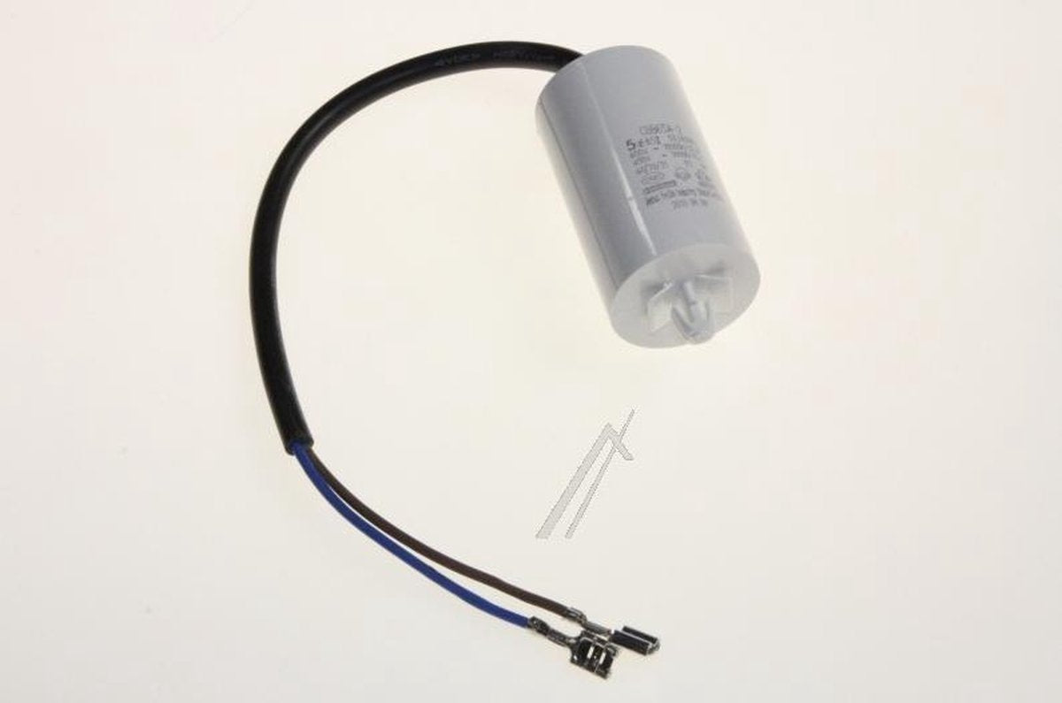 Condensator aanloop 5 uf  60x35 mm met aansluitkabel Universeel  16592
