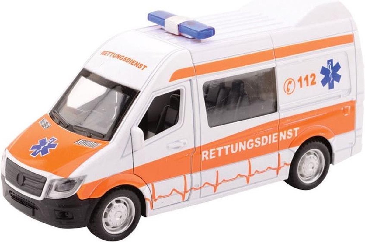 Johntoy Super Cars Ambulance Met Licht En Geluid 1:32 Wit