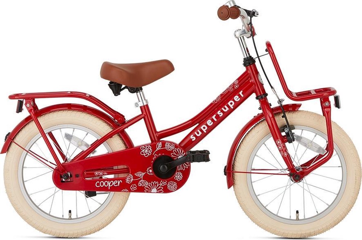 Supersuper Cooper Kinderfiets - 16 inch - Rood