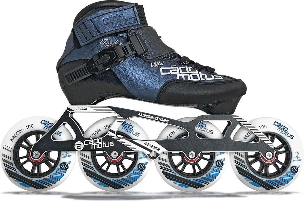 Cádomotus Rookie Two - Halfhoge Stabiele Skeelers voor Kinderen en Dames - Hoogwaardige Skates Geschikt voor Wedstrijden - met 2-in-1 Set-Up: Geschikt voor 4 Kleine of 3 Grote Wielen - Maat 37