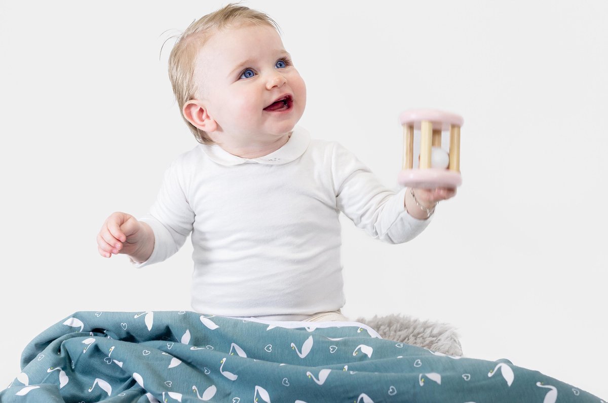 Wallabiezzz - Babydeken Zwaantjes Mint - 75x90cm