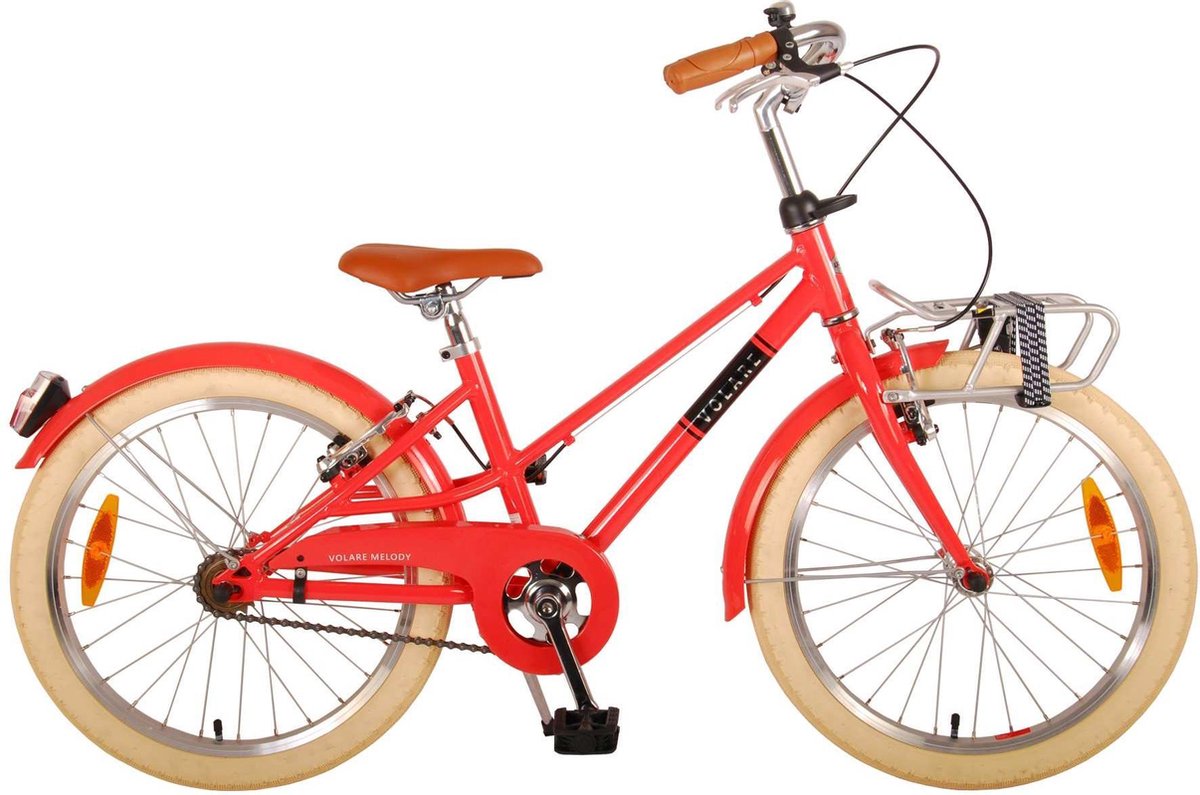 Volare Melody Kinderfiets - Meisjes - 20 inch - Pastel Rood - Twee Handremmen - Prime Collection