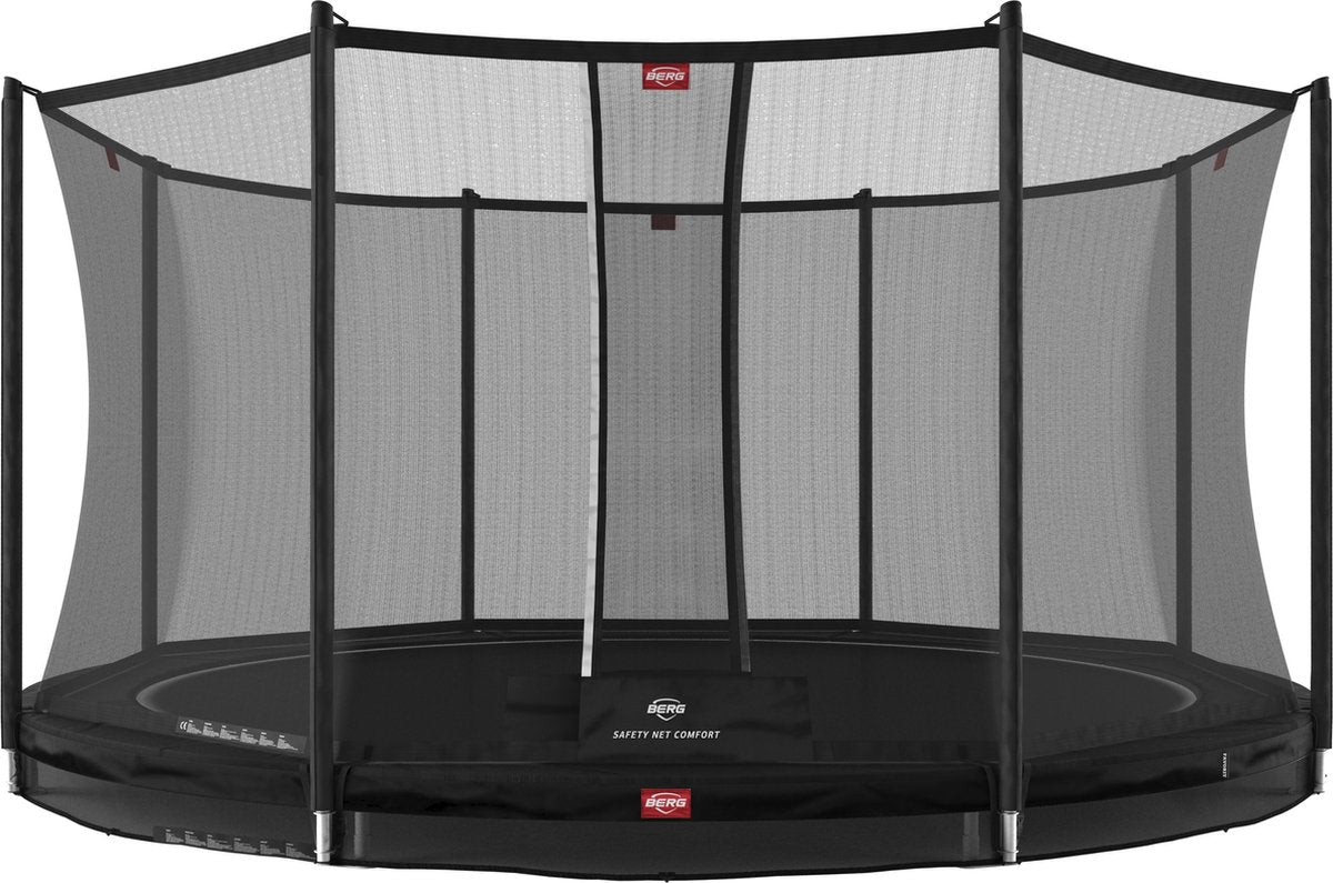 BERG Favorit trampoline InGround 430 cm zwart + Safety Net Comfort