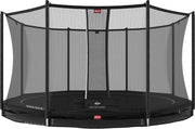 BERG Favorit trampoline InGround 430 cm zwart + Safety Net Comfort