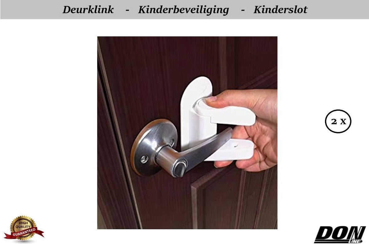 DONLINE - Deurklink Vergrendeling - 2 Stuks - Kindvriendelijke deurbeveiliging - Kinderveiligheid - Deurklink slot - Deur & Raam kinderslot