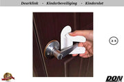 DONLINE - Deurklink Vergrendeling - 2 Stuks - Kindvriendelijke deurbeveiliging - Kinderveiligheid - Deurklink slot - Deur & Raam kinderslot