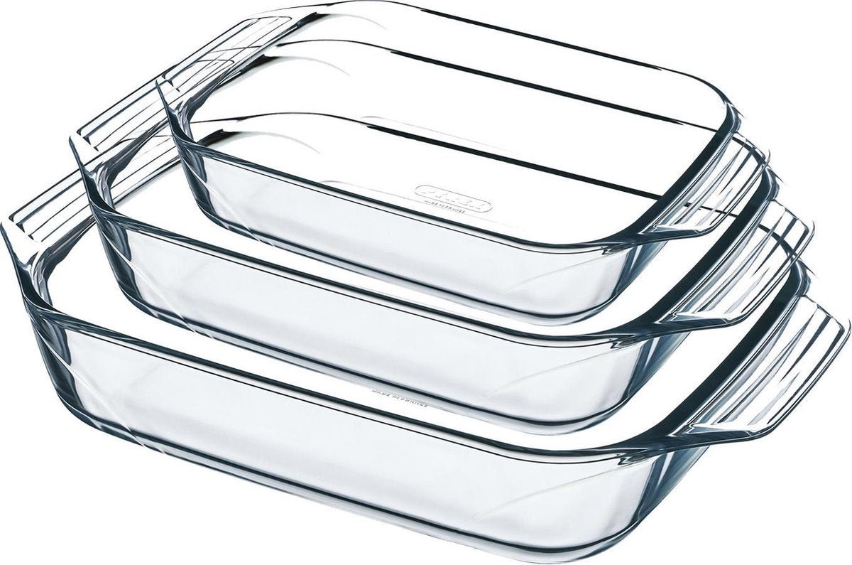 Pyrex - Irresistible Ovenschaal Set van 3 Stuks - Transparant