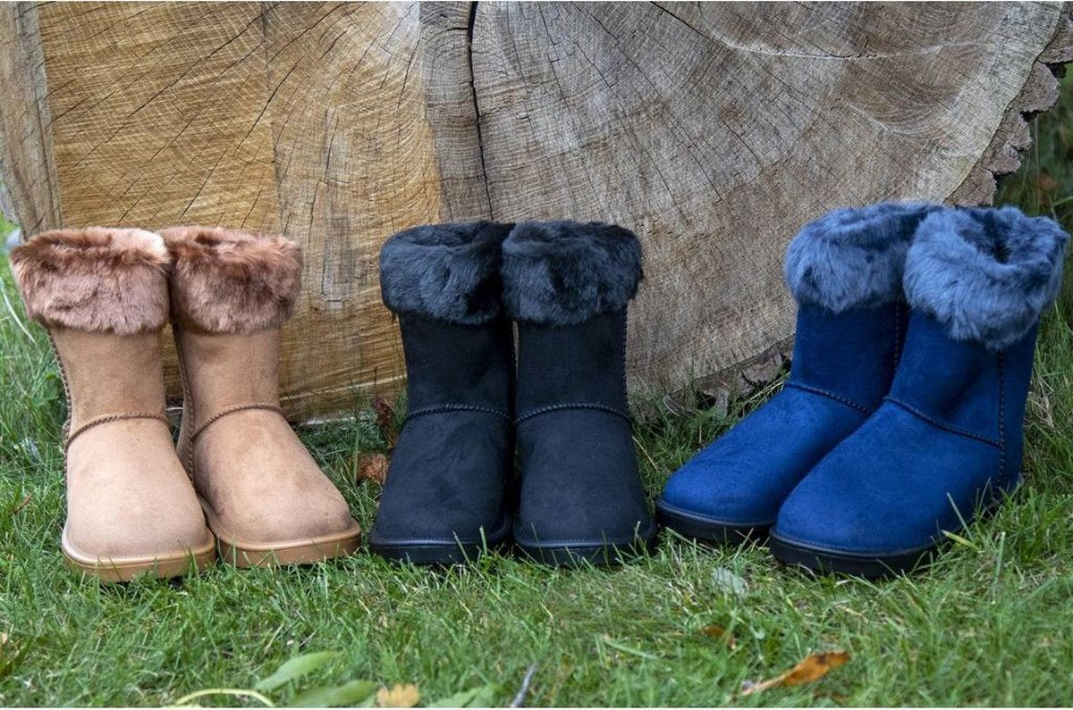 HKM Allweatherlaars Davos Fur waterproof (met bontrandje) donkerblauw maat 43