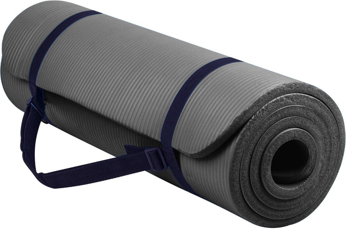 Sportbay - Fitnessmat - 180 cm x 60 cm x 1.6 cm - Grijs