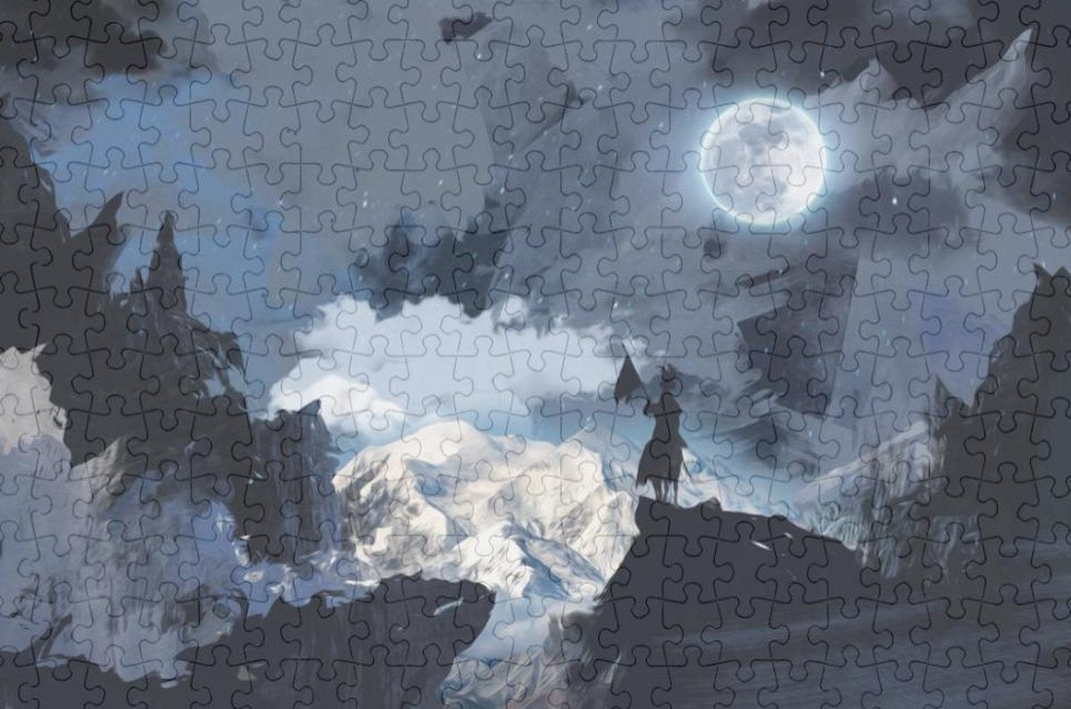 Schilderij Ridder In De Nacht - Puzzel 252 stukjes