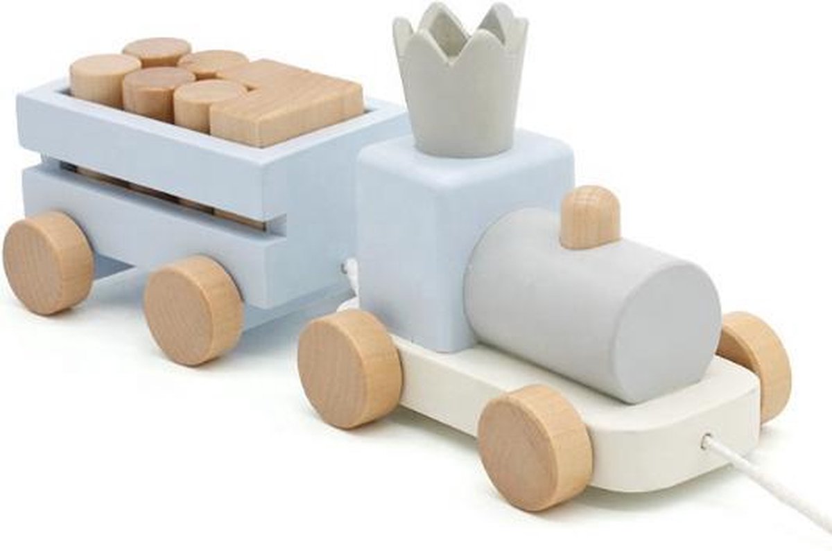 Valetti Houten Babyblauwe Trein