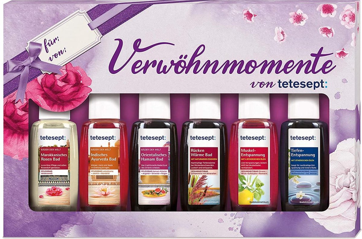 Wellness Pakket Wellnessbadset Geuren Giftset Badgeschenkset Verwenmoment Van Tetesept Moederdag Verjaardag Cadeau 6 Flesjes 20ml