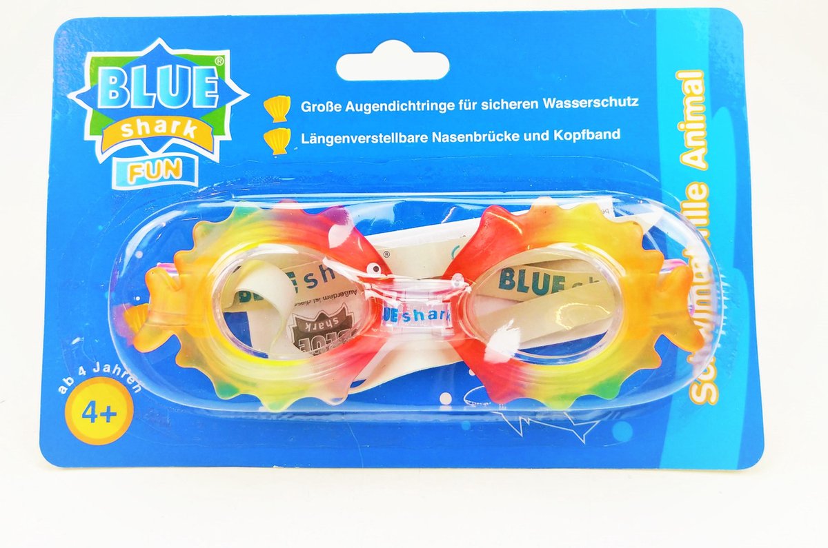Blue Shark Fun - Zwembril - Duikbril - Vis - Rood Geel Oranje Roze