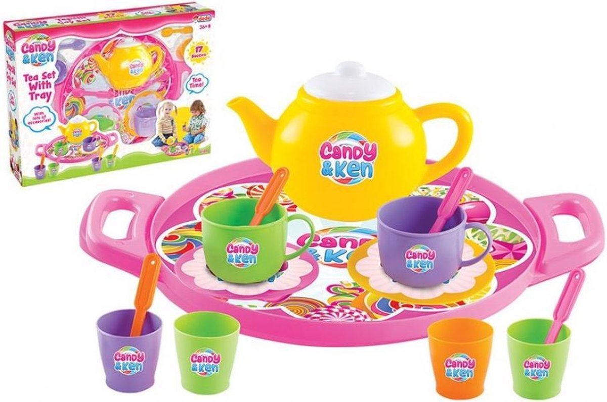Dede-Theeservies met dienblad-3  tot 7 jaar-17 delig- STEM-Non Toxic