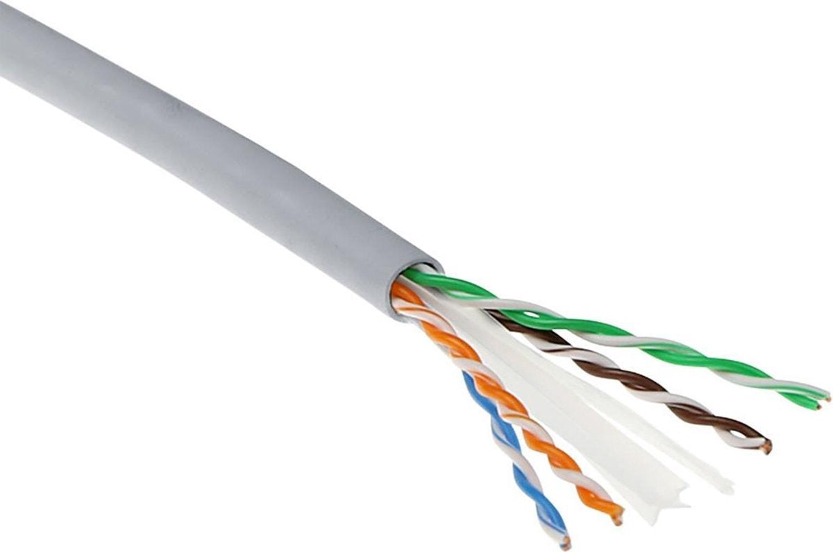 Netwerkkabel - Cat6 UTP - 305 Meter - Stugge Kern - Koper - Grijs - BES LED