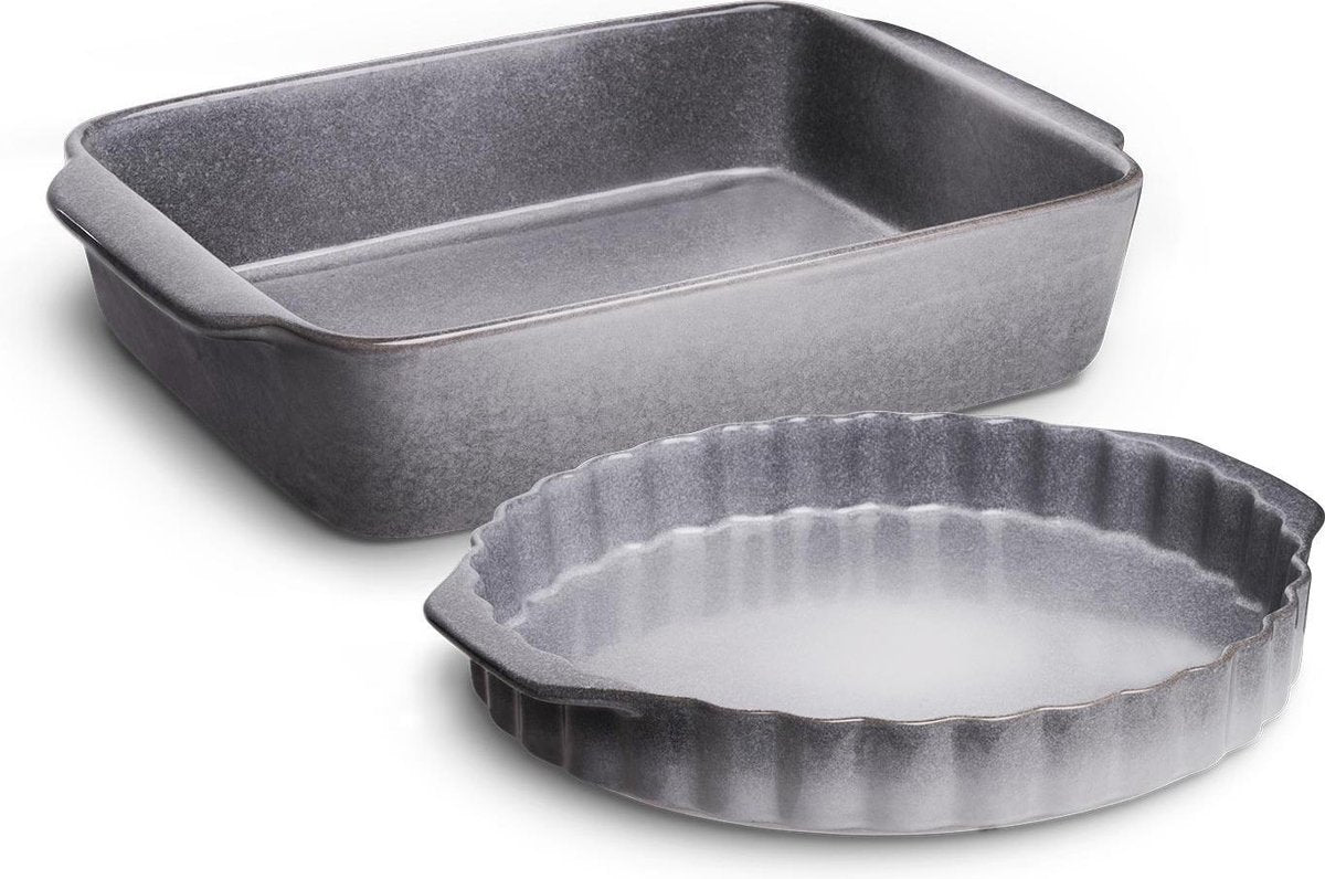 Ovenschaal Misty Cliff - Set 2-delig Ovenschotel en Taartvorm groot