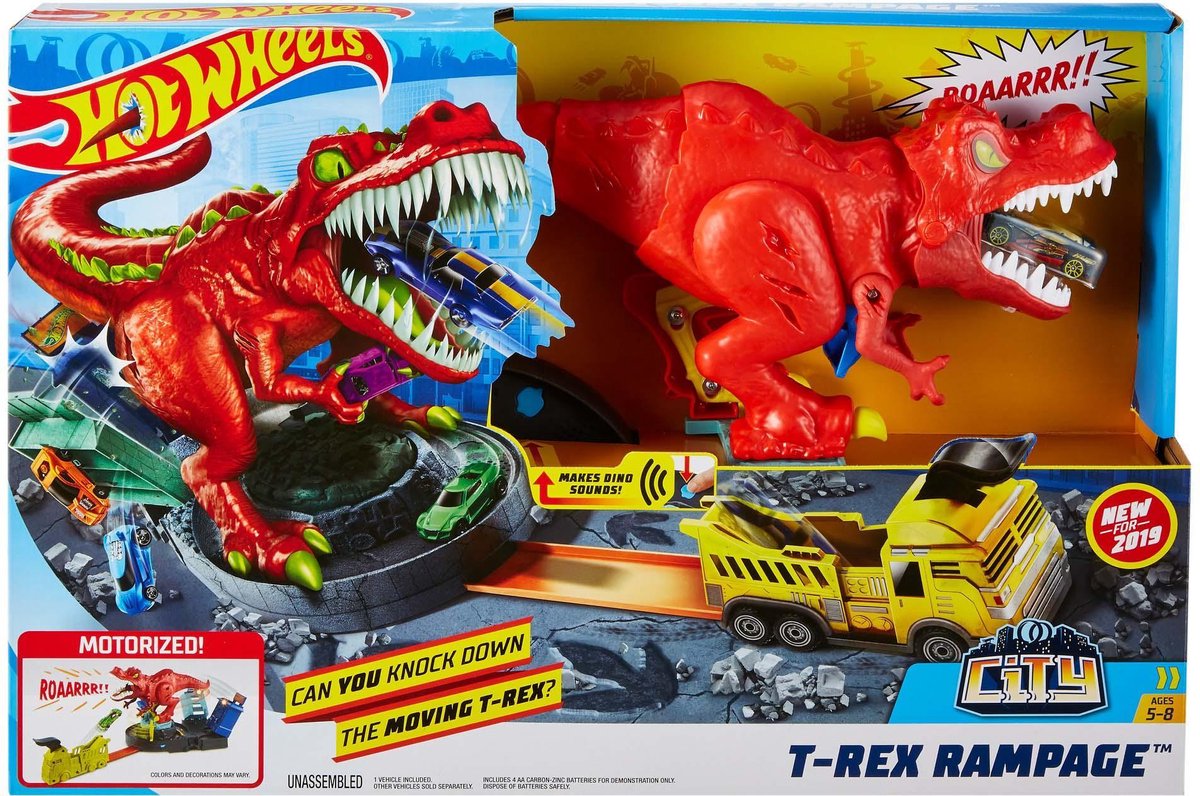 Hot Wheels City T-Rex Rampage Speelset - Racebaan