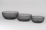 Rasteli Mand-Korf Metaal Zwart D 35 cm H 13.5 cm (mand links op de foto)