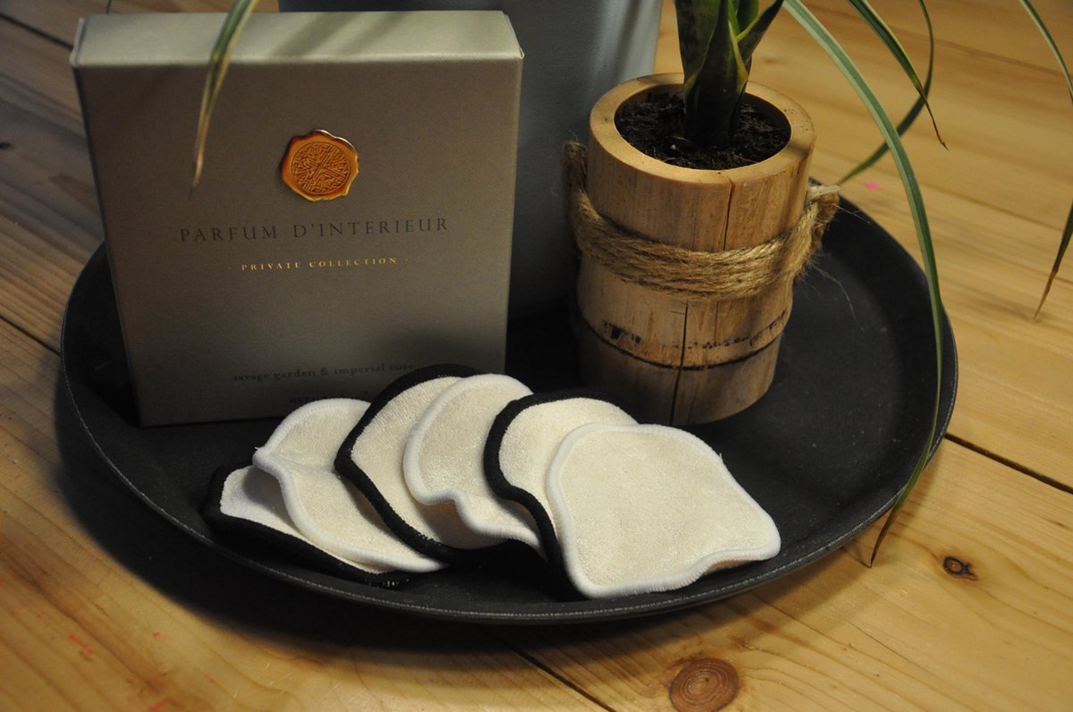 14 luxe herbruikbare wattenschijfjes bamboe make up remover pads incl. waszak - Ecologische