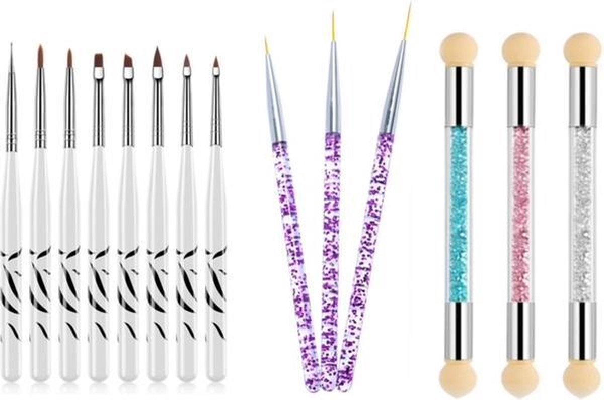 GUAPÀ Nail Art Penselen Set voor het maken van prachtige versierde nagels - 14 Penselen High Quality