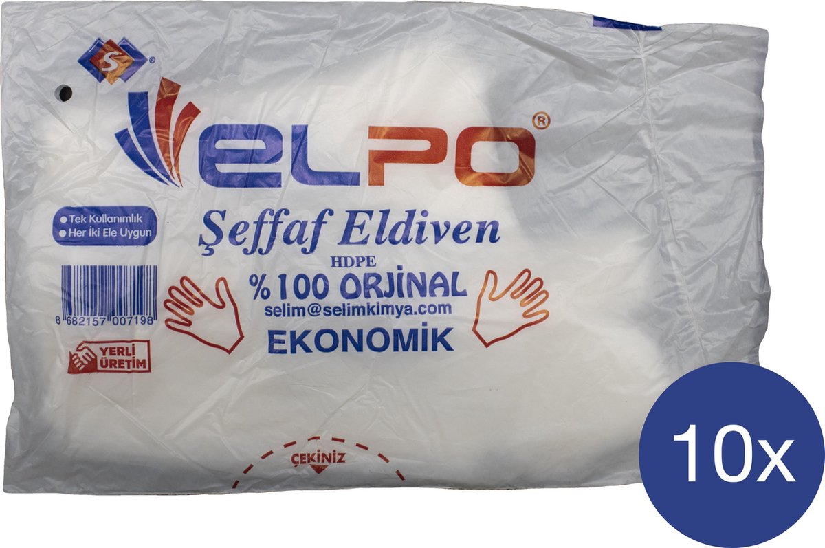 ELPO PE Handschoenen Wegwerp 10x 100stuks (1.000 stuks)